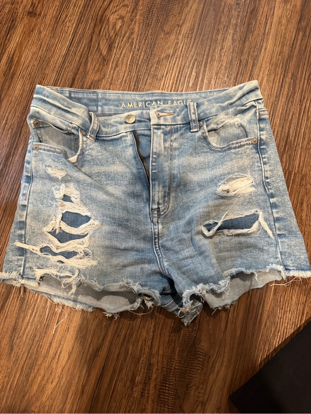 American Eagle Outfitters Light Blue Distressed Denim Cutoff Shorts